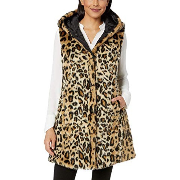 via spiga hooded faux fur coat